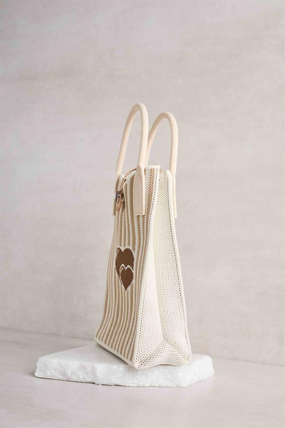 Heart Bag with Brown Stripe