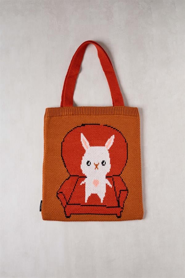 Cat on the Sofa Knitted Tote Bag