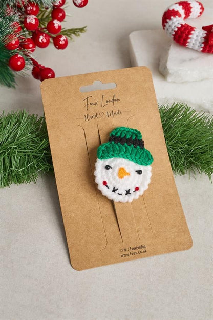 Snowman Crochet Clips