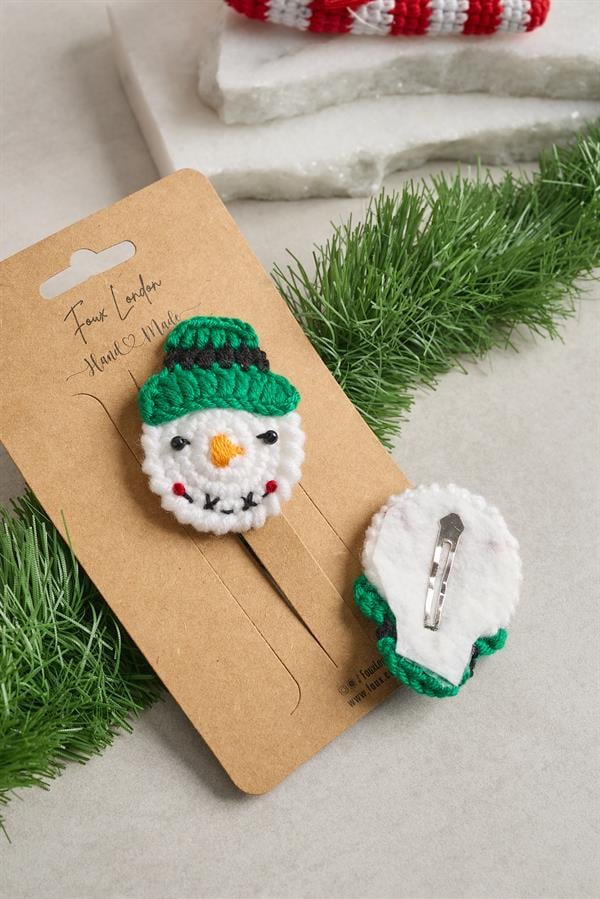 Snowman Crochet Clips