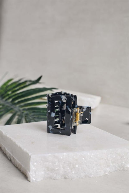 Square Black Acetate Claw