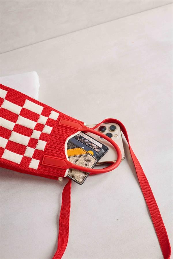Checkered Red Bag