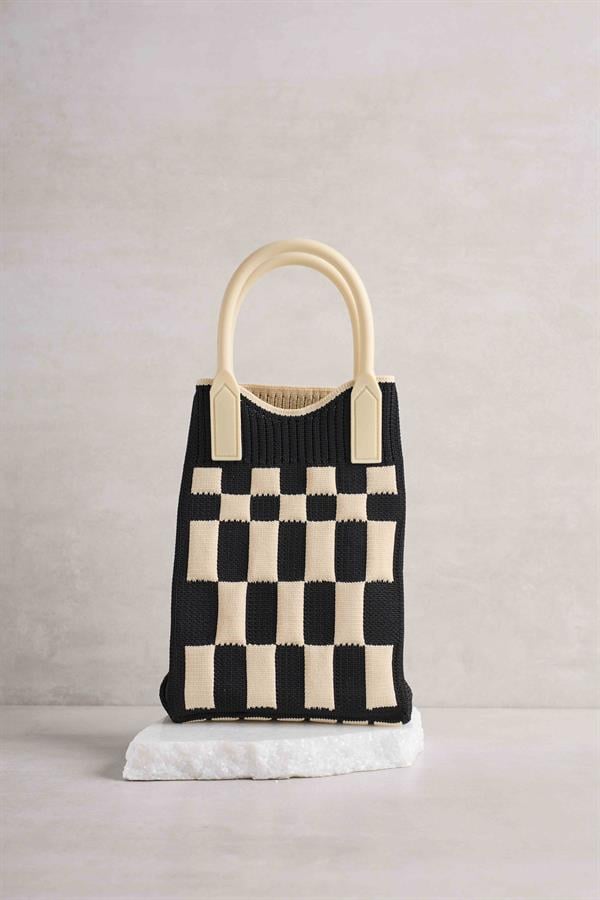 Checkered Black Bag