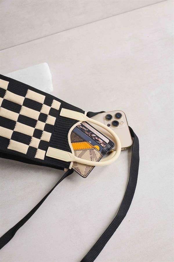 Checkered Black Bag