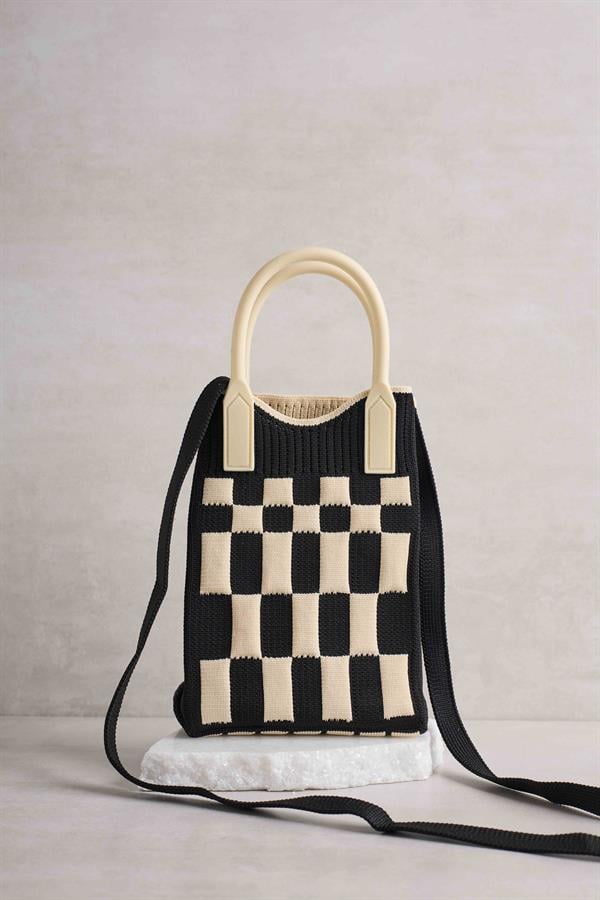 Checkered Black Bag