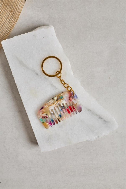 Acetate Comb Ala Keychain
