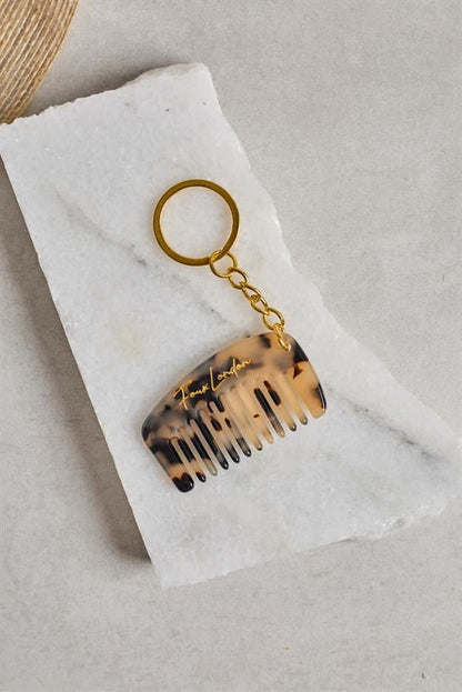 Acetate Comb Leopard Keychain