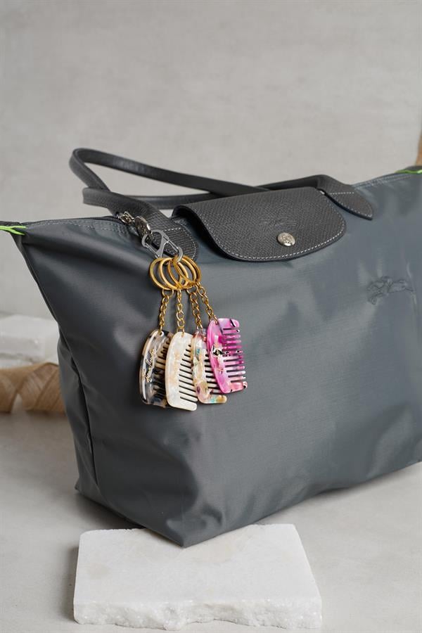 Acetate Scallop Pink Keychain