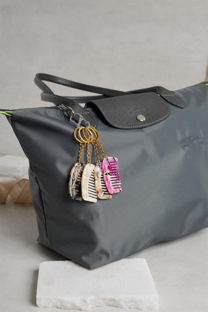 Acetate Scallop Pink Keychain