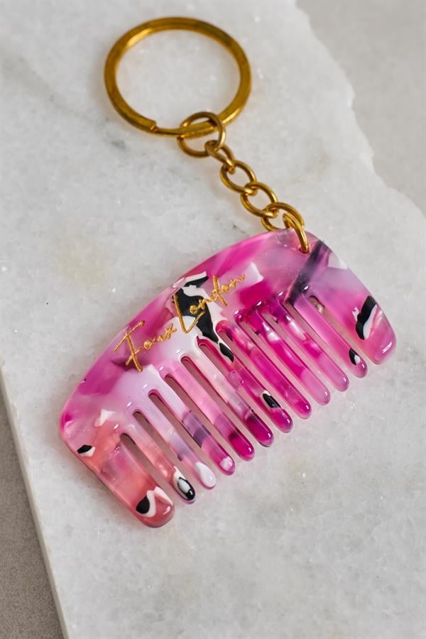 Acetate Scallop Pink Keychain