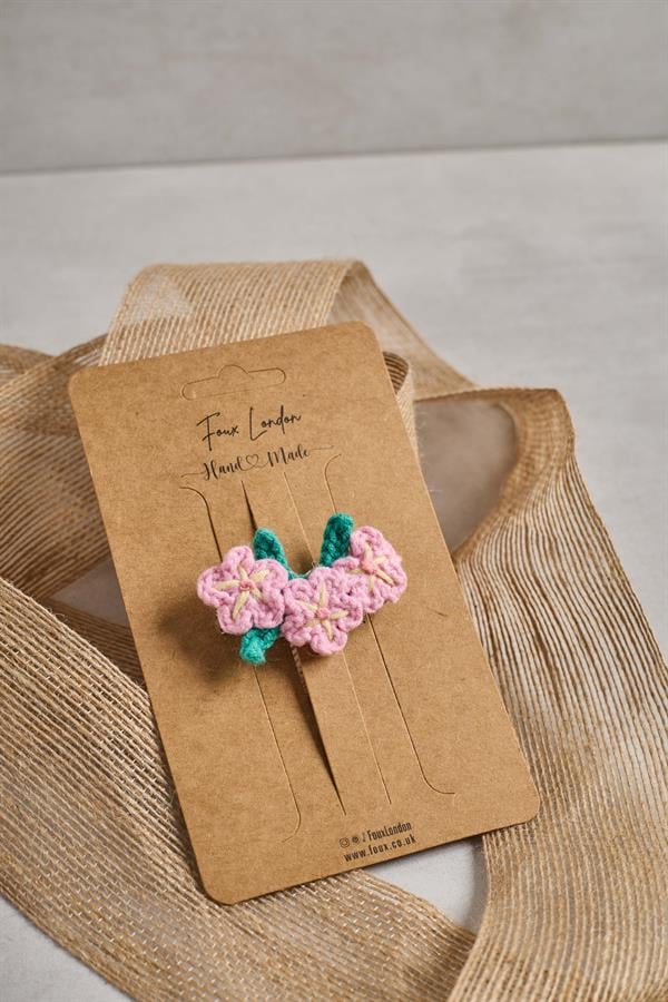 Cherry Blossom Crochet Clips