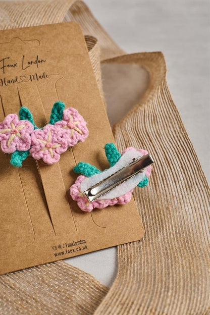 Cherry Blossom Crochet Clips