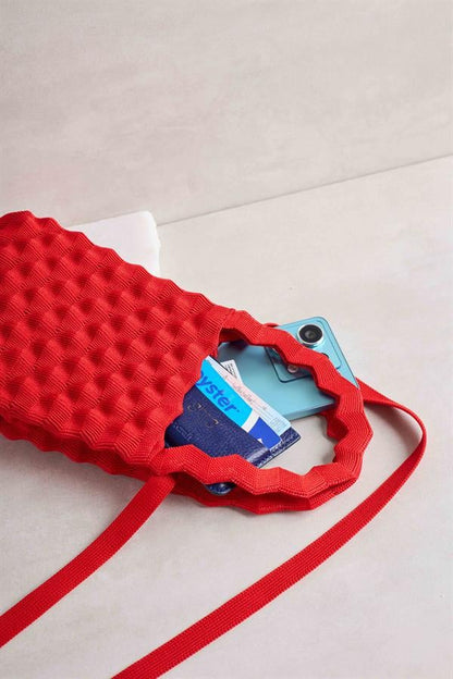 Red Bubble Knitted Bag