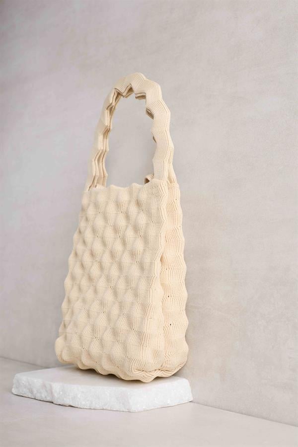 Cream Bubble Knitted Bag