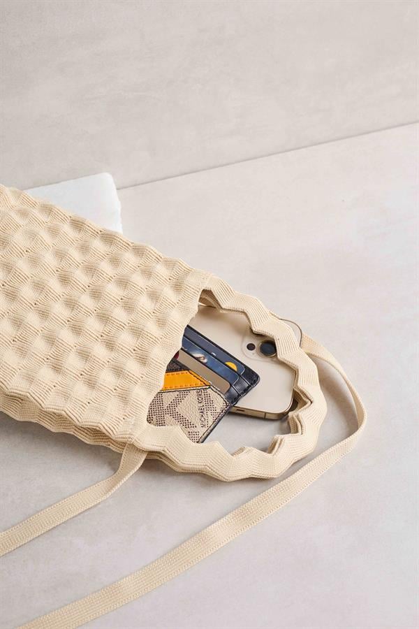 Cream Bubble Knitted Bag