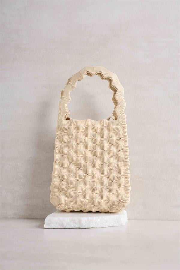 Cream Bubble Knitted Bag