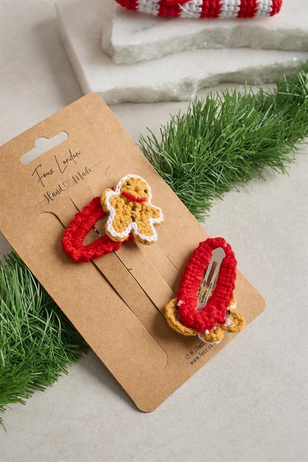 Gingerbread Man Crochet Clips