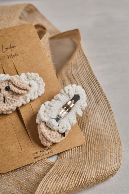 Sheep Crochet Clips