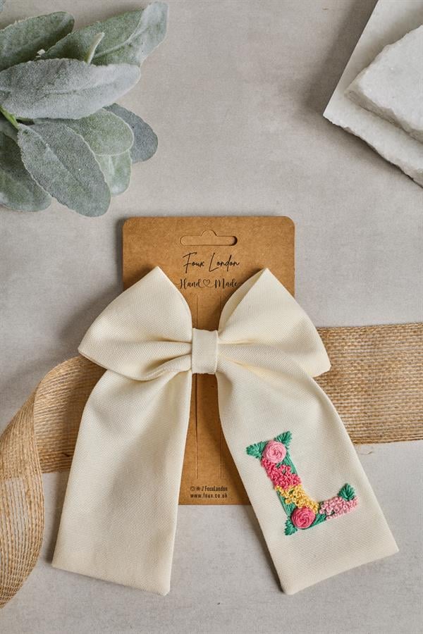Initial Embroidered Bow Ties