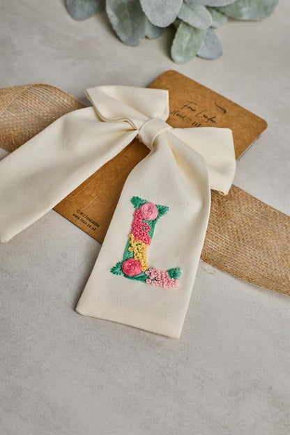 Initial Embroidered Bow Ties