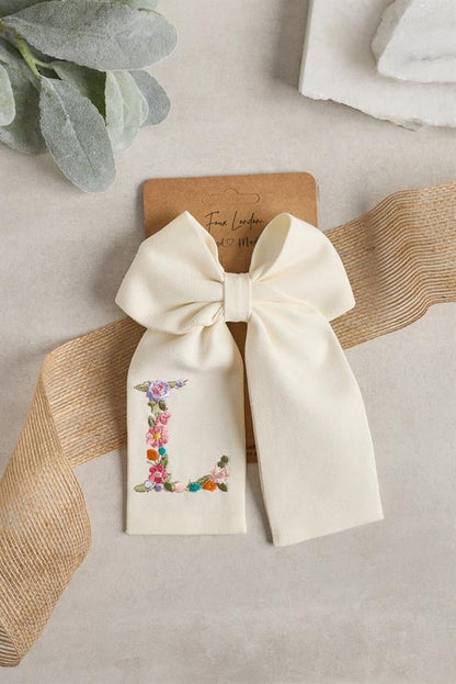 Letter Hand Embroidered Bow Tie