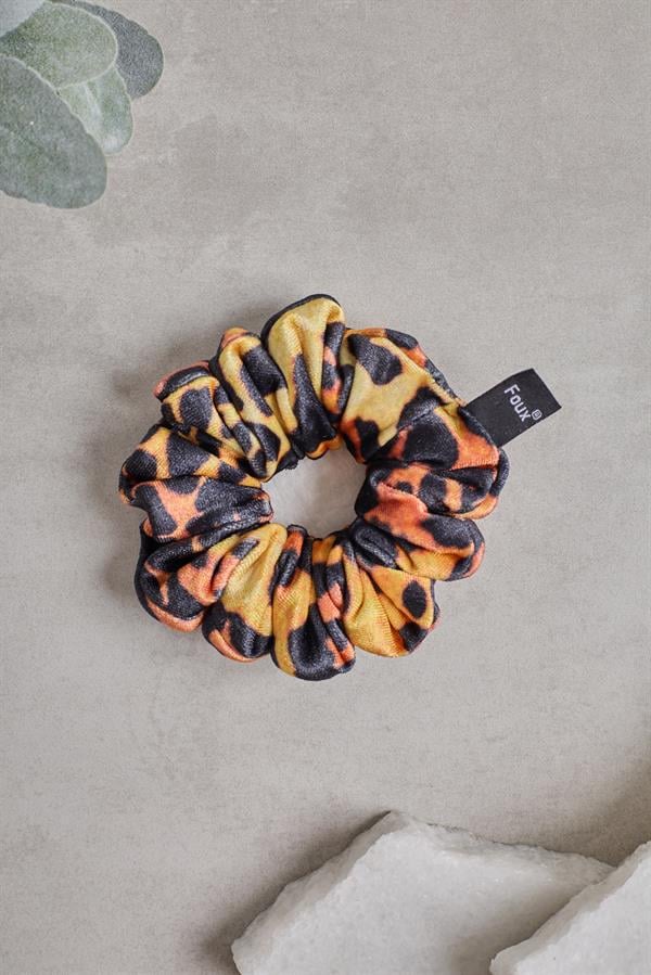 Leopard Velvet Small Scrunchie