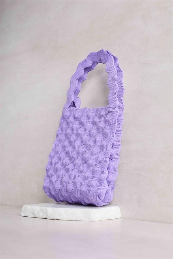 Lilac Bubble Knitted Bag