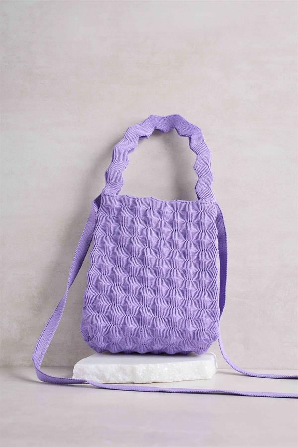 Lilac Bubble Knitted Bag