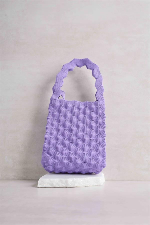 Lilac Bubble Knitted Bag