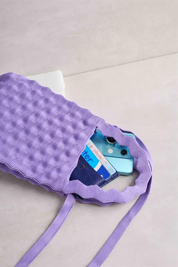 Lilac Bubble Knitted Bag