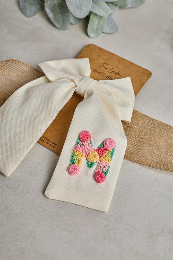 Initial Embroidered Bow Ties