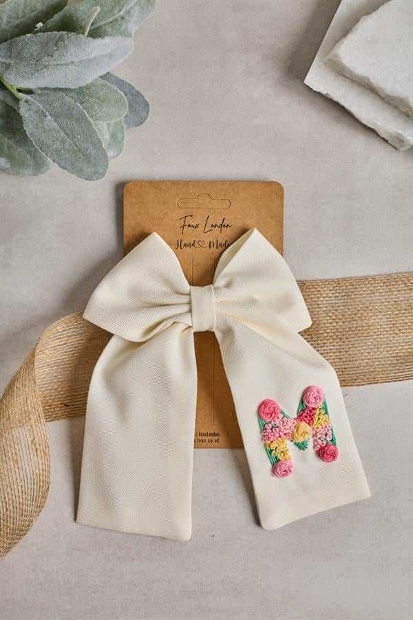 M Embroidered Bow Tie