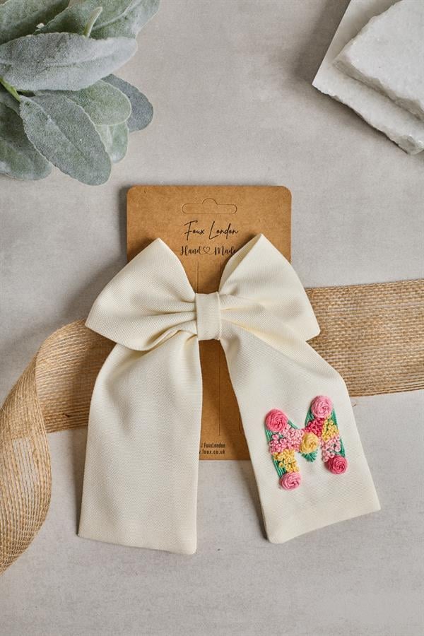 Initial Embroidered Bow Ties
