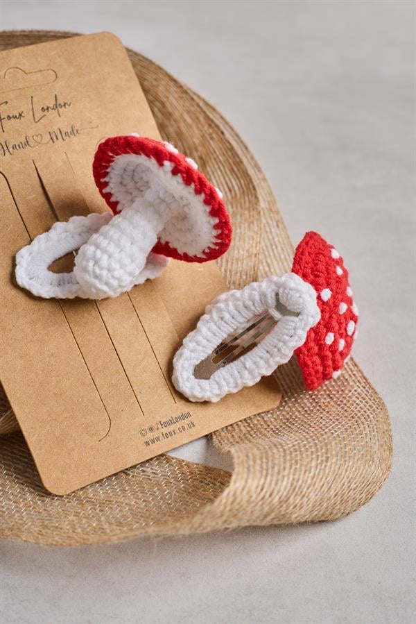 Mushroom Crochet Clips