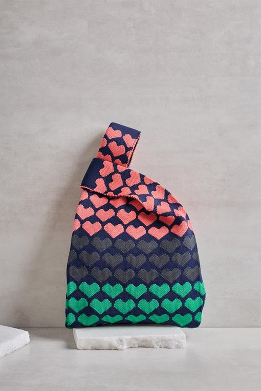 Mini Heart Knitted Tote Bag