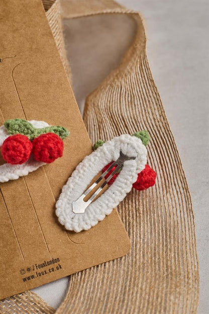 Mini Cherry Crochet Clips