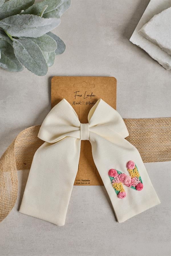 N Embroidered Bow Tie