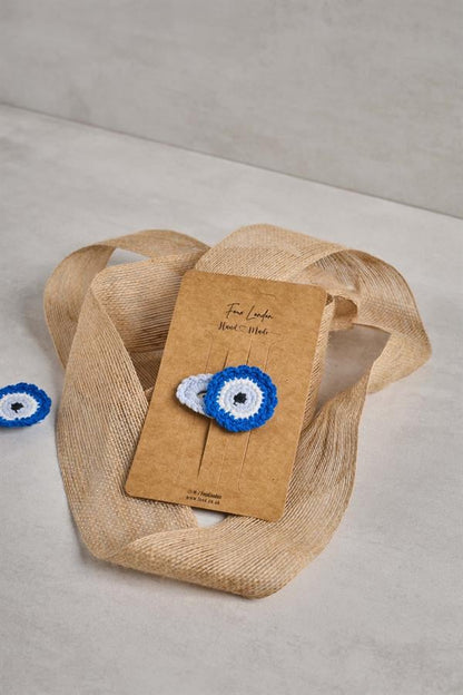 Evil Eye Bead Crochet Clips