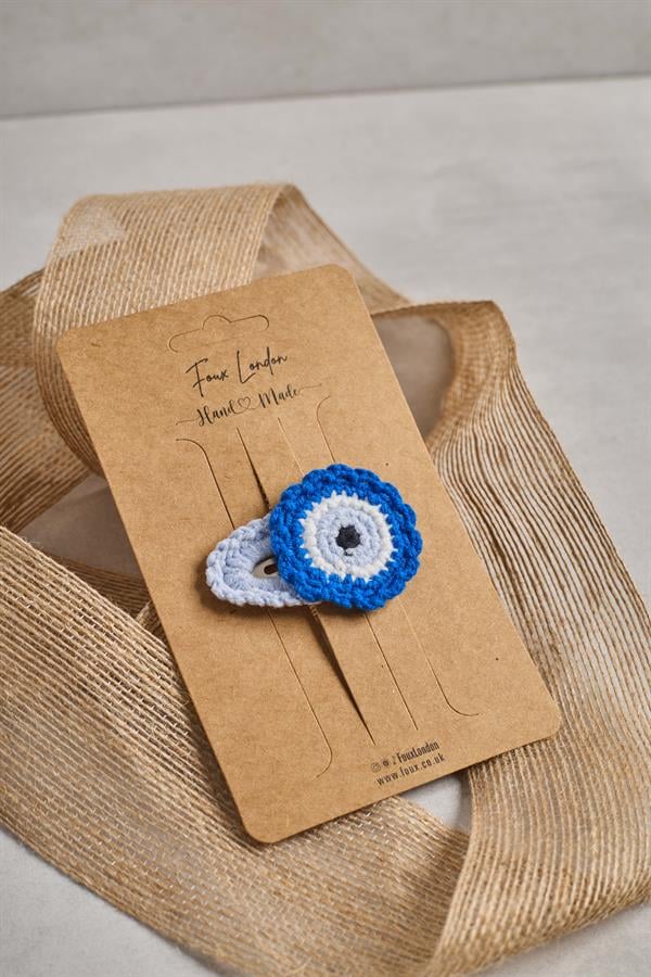 Evil Eye Bead Crochet Clips