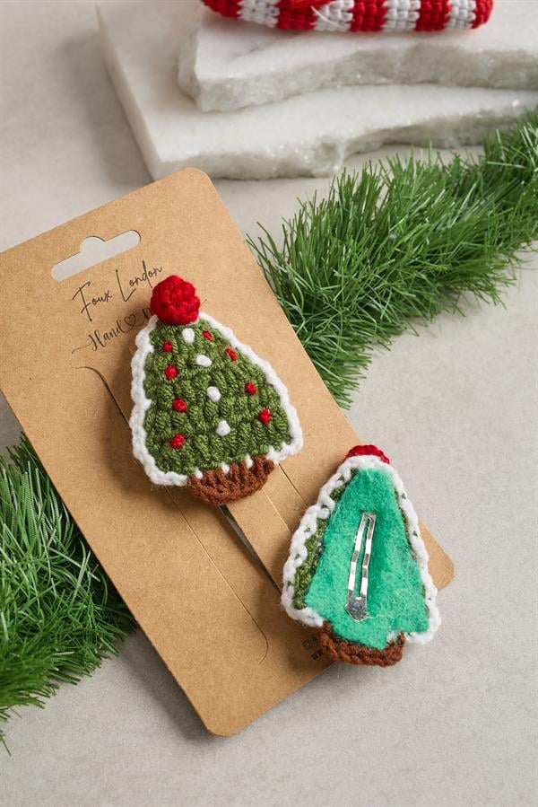 Christmas Tree Crochet Clips