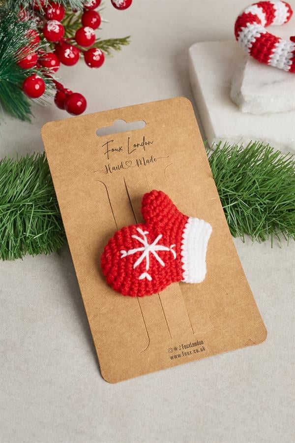 Christmas Gloves Crochet Clips