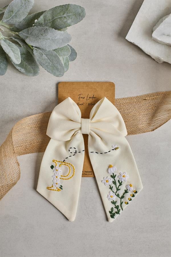 P Embroidered Bee Bow Tie