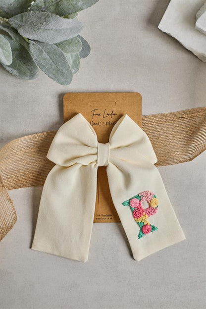 Initial Embroidered Bow Ties
