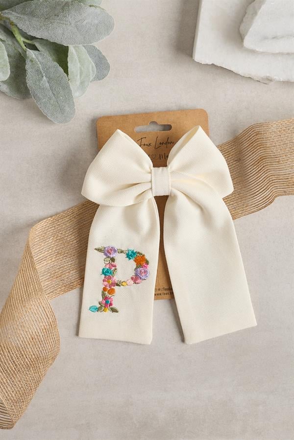 P Embroidered Bow Tie