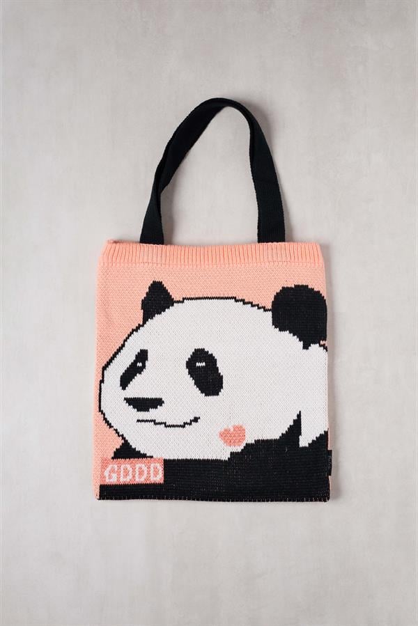 Panda Knitted Tote Bag