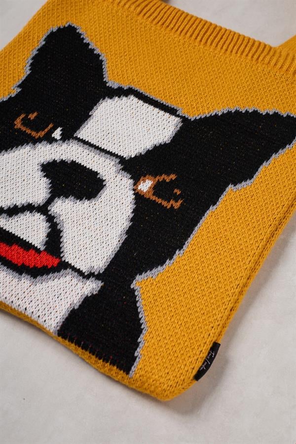 Boss Dog Knitted Tote Bag