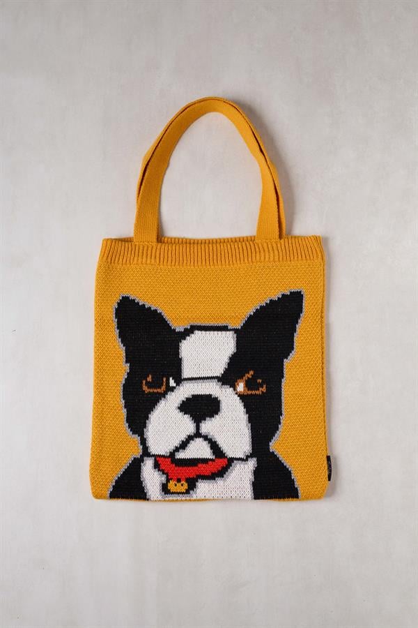 Boss Dog Knitted Tote Bag