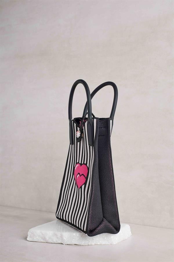Pink Striped Heart Bag