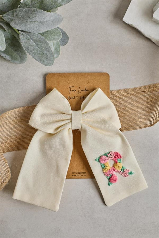 R Embroidered Bow Tie