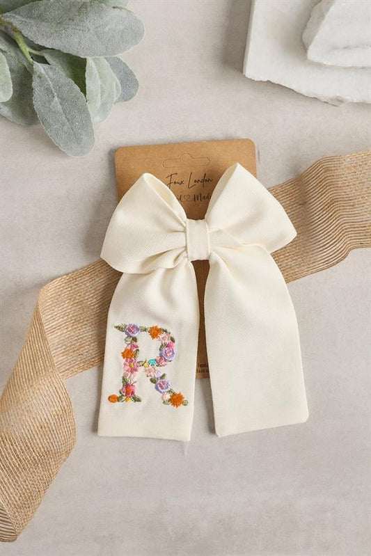 R Embroidered Bow Tie